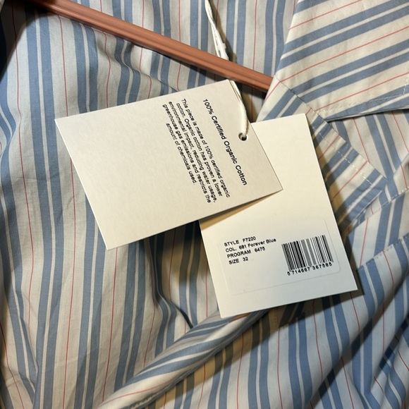 GANNI Striped belted organic cotton-poplin wrap midi dress size EU 32, US 2 - Picture 10 of 11